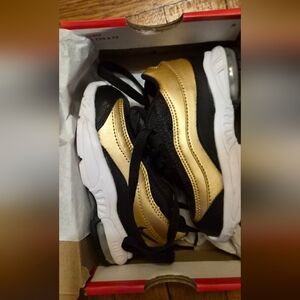 Kids Metallic Gold and Black Athletic Airmax 95 Sneakers